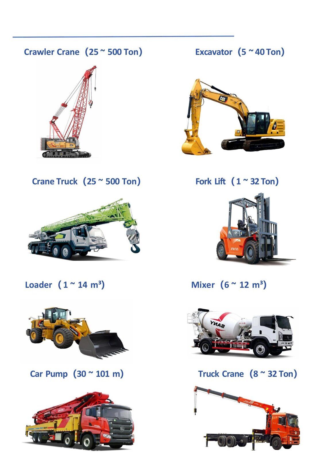 Crawler Cranes / Truck Cranes